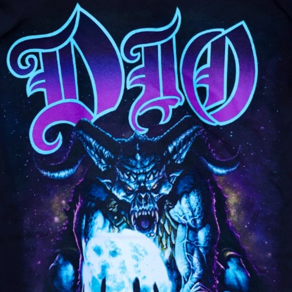 DIO DEMON BLACK GRAPHIC PRINT ROCK TSHIRT - Picture 2 of 2